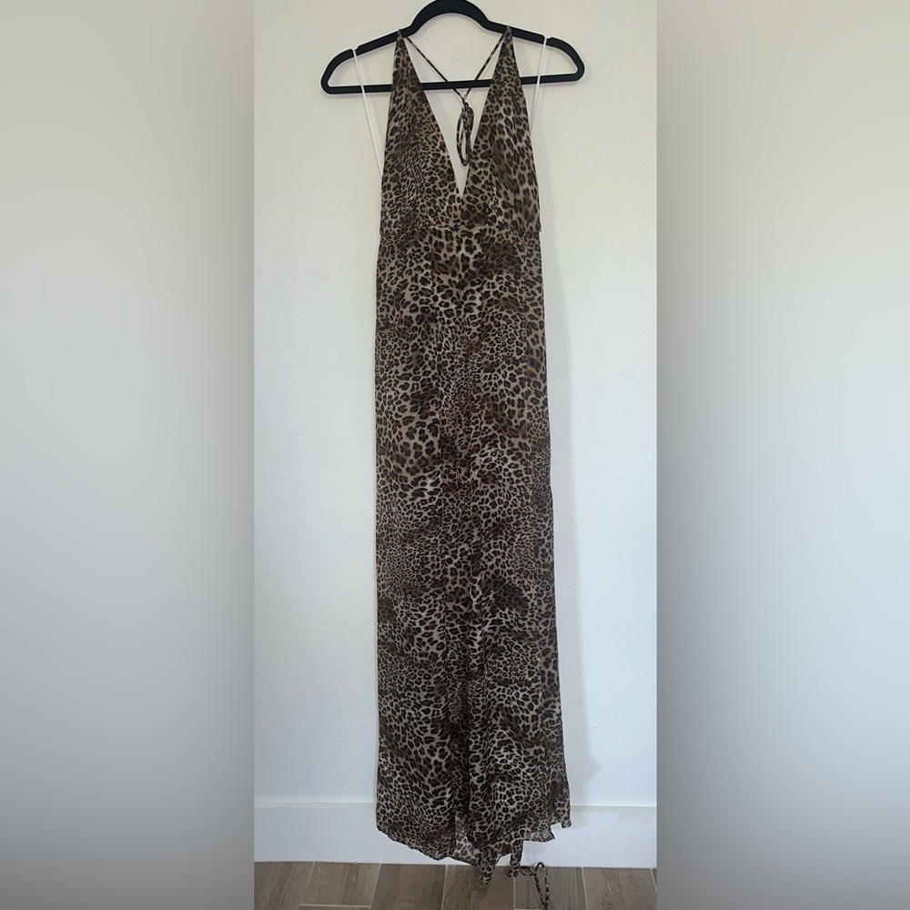 NWT Hello Molly Animal Print Halter-neck Maxi Dress size XL